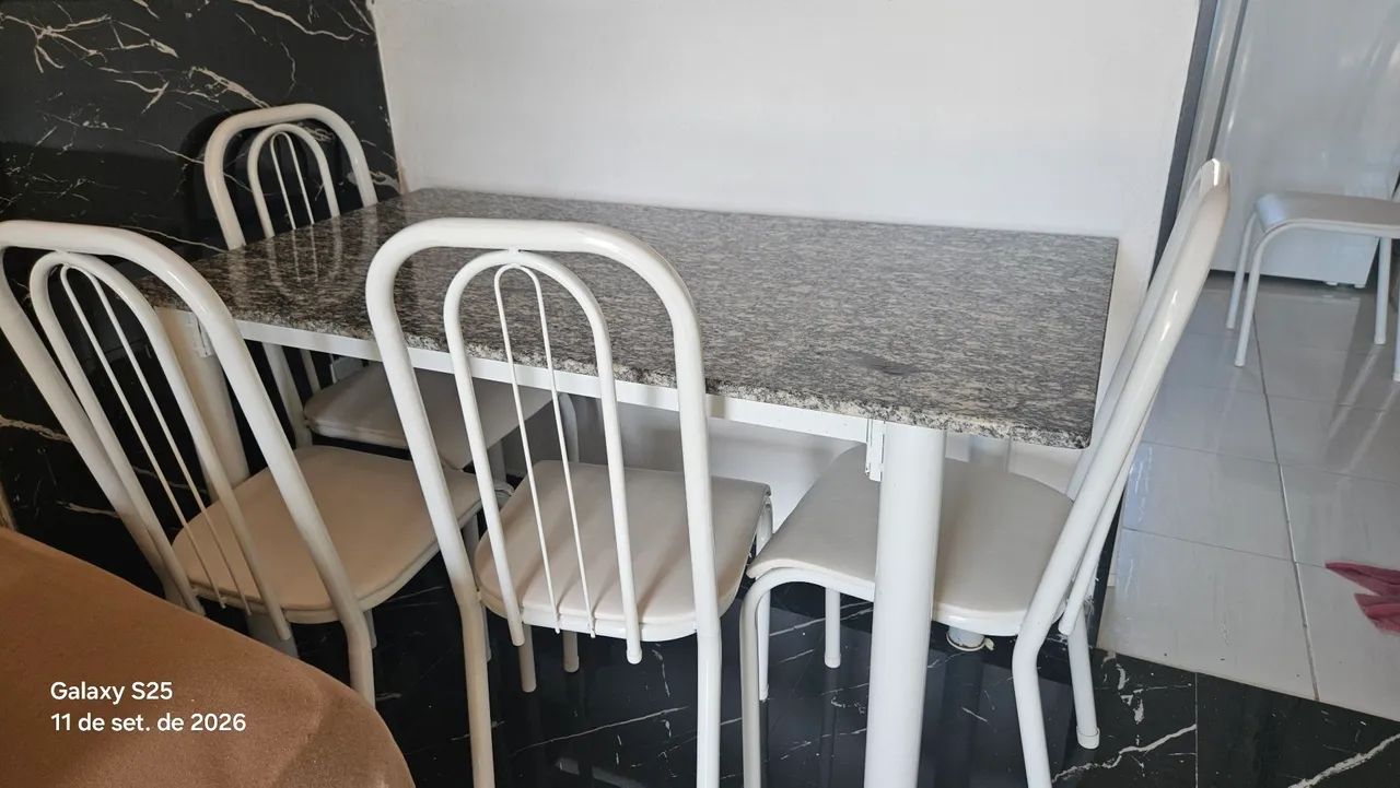 Mesa de mármore  granito  6 cadeiras  - Foto 2