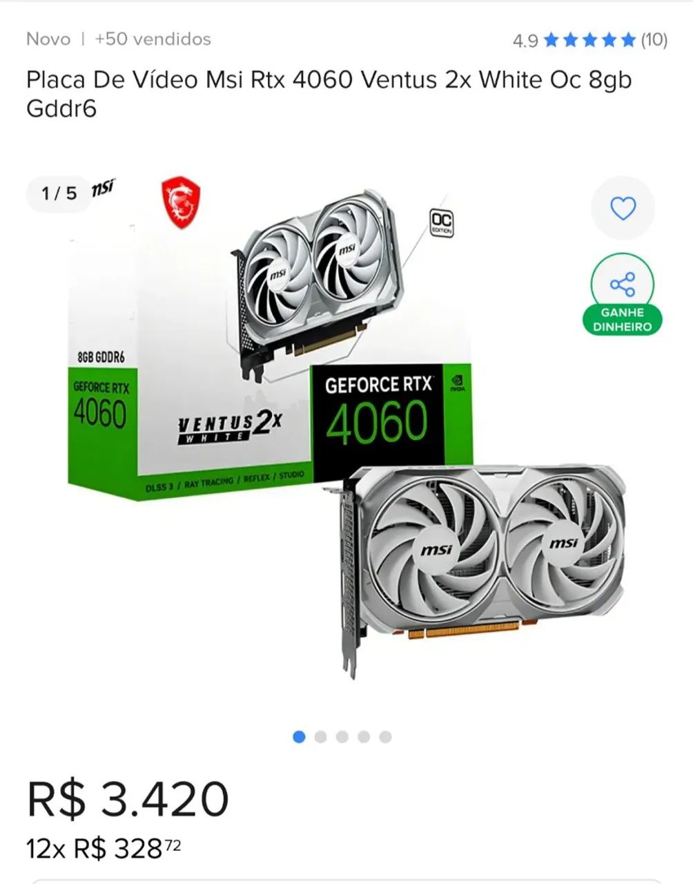 RTX 4060 BRANCA - IMPECÁVEL, COM NOTA FISCAL | R$ 1.699 - Foto 2