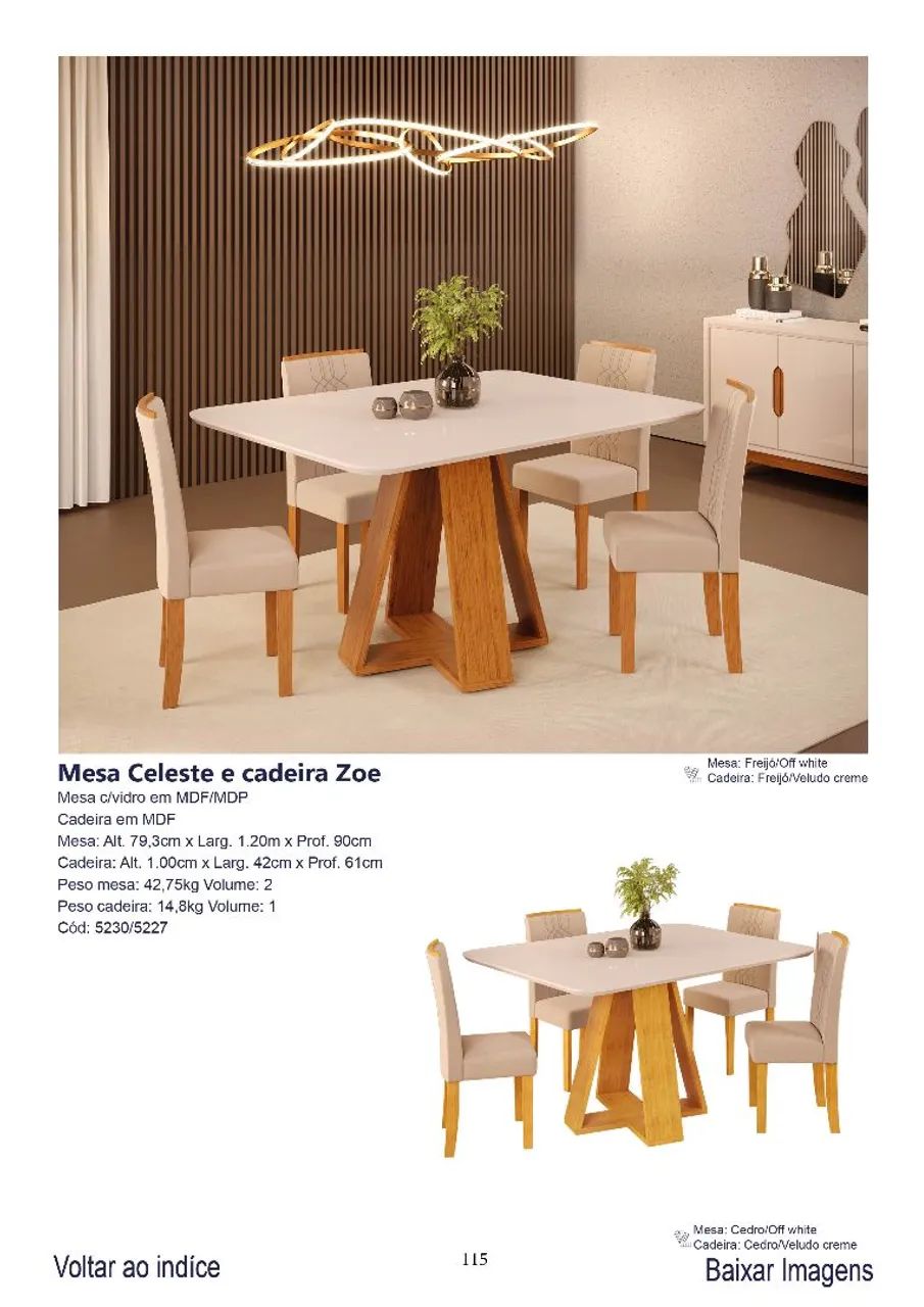 Mesa de jantar Celeste 1.20x0.90cm - Foto 2