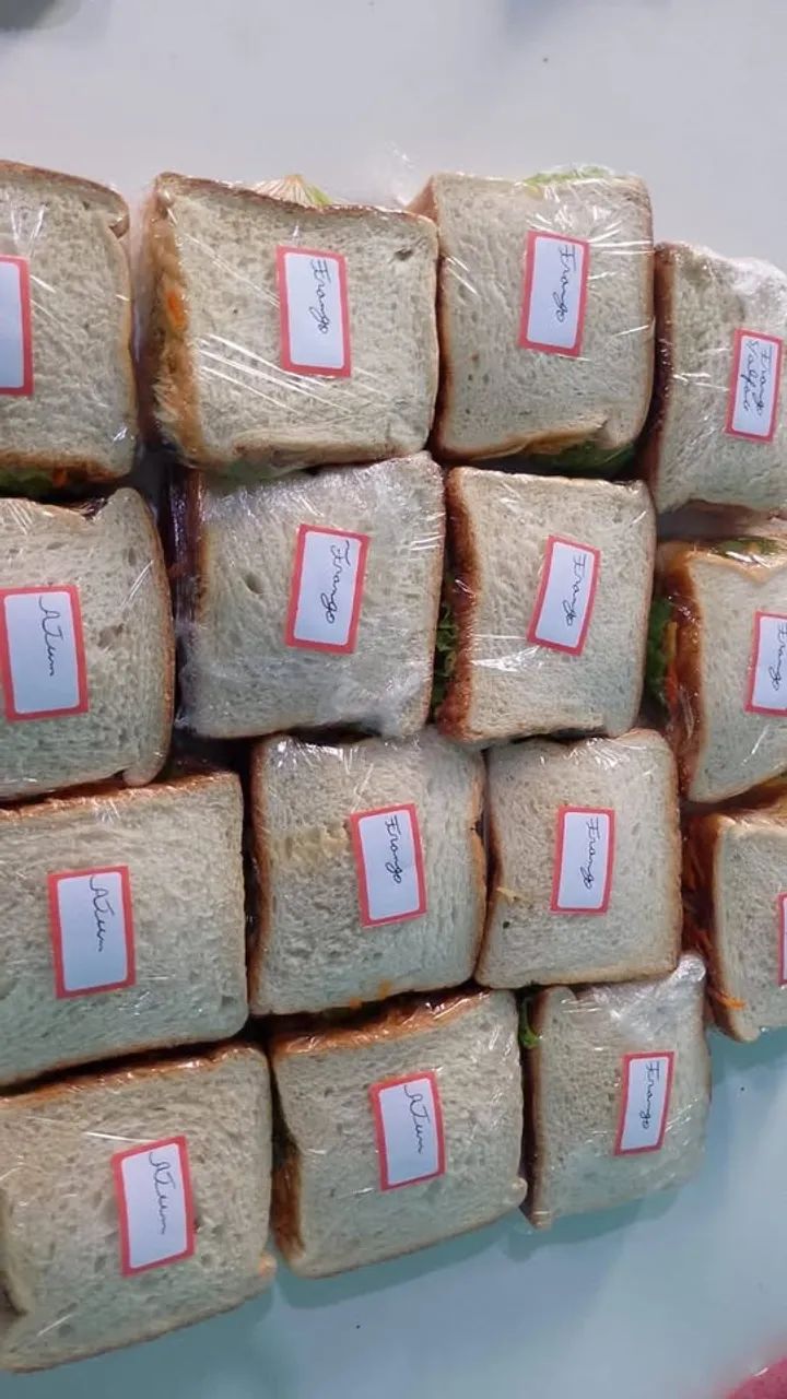 Revenda Sanduíche Natural de Frango , Ricota e Atum - Preço = R$8,00 - Pedido mínimo = 10 