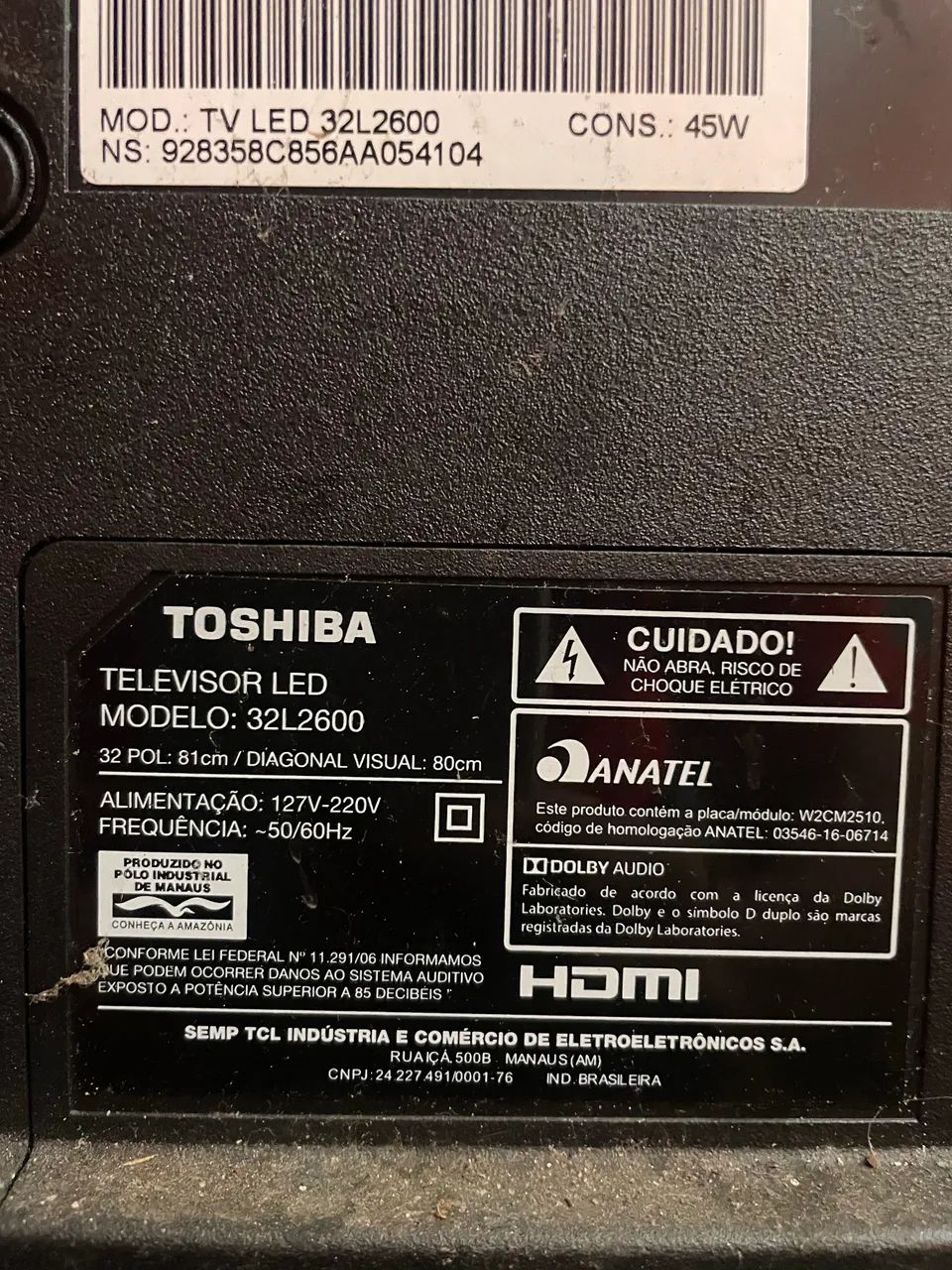 Tv toshiba 32 smart (tela quebrada) - Foto 3