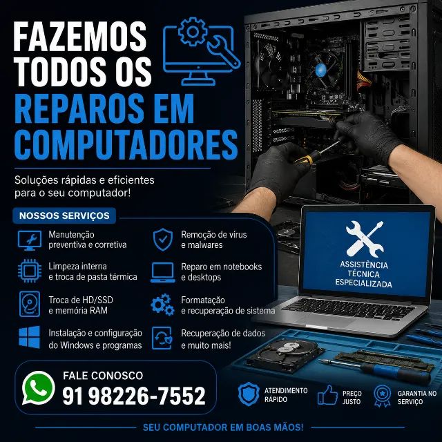 Manutenção de MIcros e Reparos de Notebooks em Geral