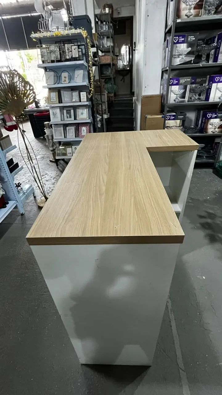 Balcão Em L MDF Branco 2 Peças  - Foto 4