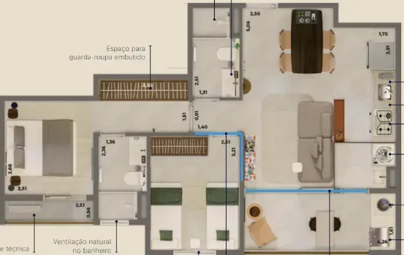 PLANTA 62m²
