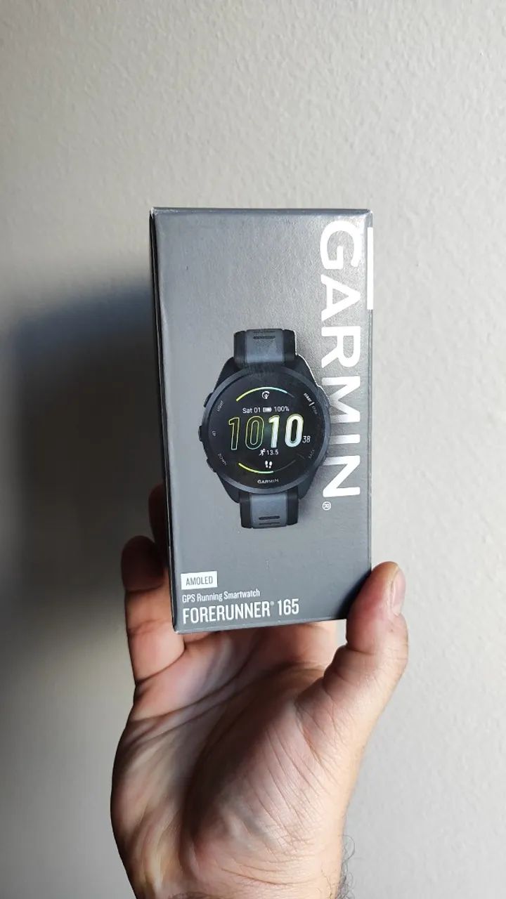 Smartwatch Relógio Garmin Forerunner 165 Lacrado novo 43mm Preto e cinza - Na caixa - Foto 2