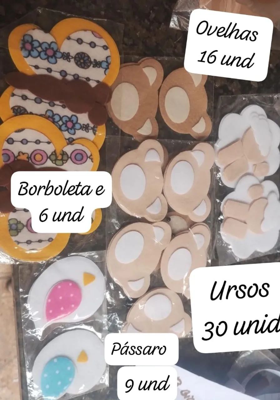 Lote de feltros lisos e estampados e recortes a laser diversos  - Foto 5