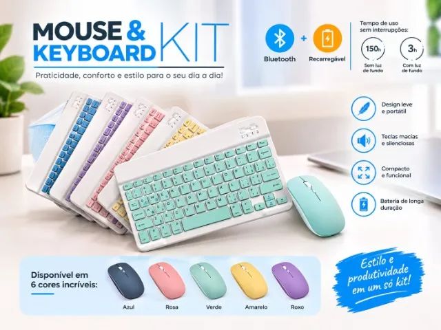 Kit mouse e teclado bluetooth para tablet  - Foto 2