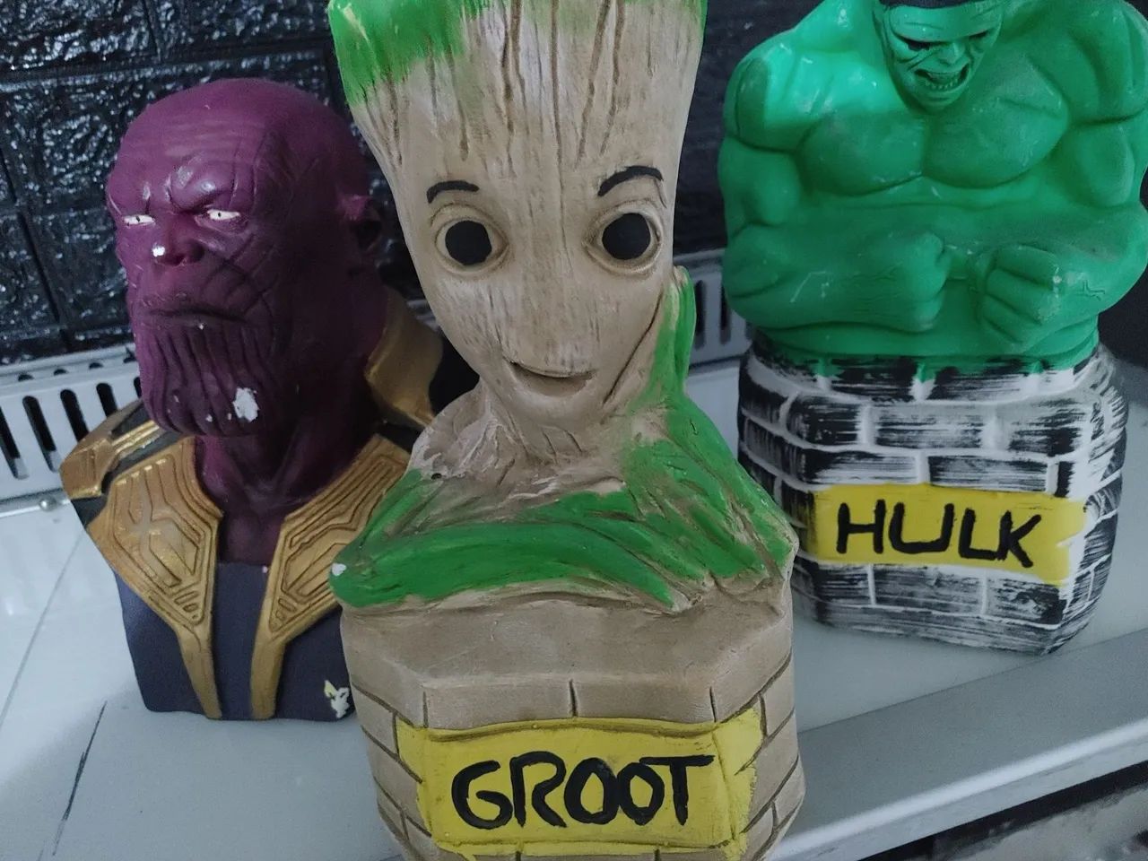Bonecos de Gesso  Thanos ,Hulk ,Groot  - Foto 4