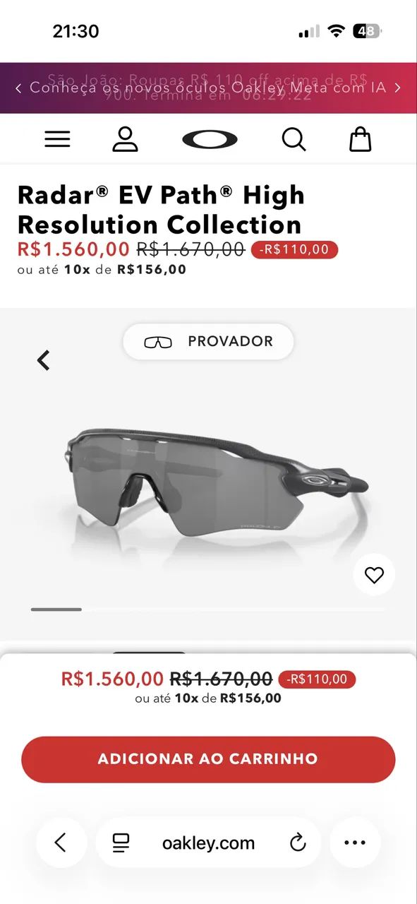 Óculos radar ev oakley original  - Foto 2