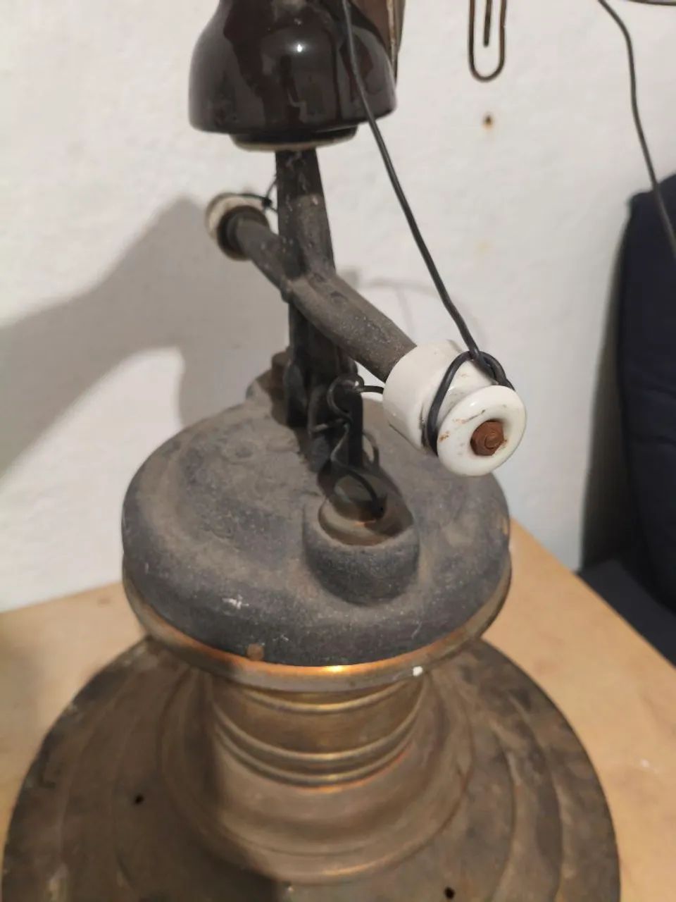 Antiga Luminária Lustre Pendente Ferroviário Thomson - Made in USA - Foto 5