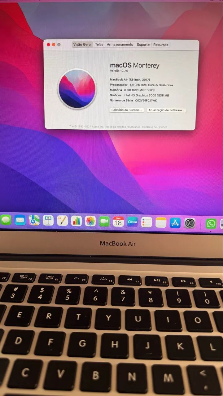 MacBook Air 13? 2020 Intel i3 256GB SSD - Muito Conservado