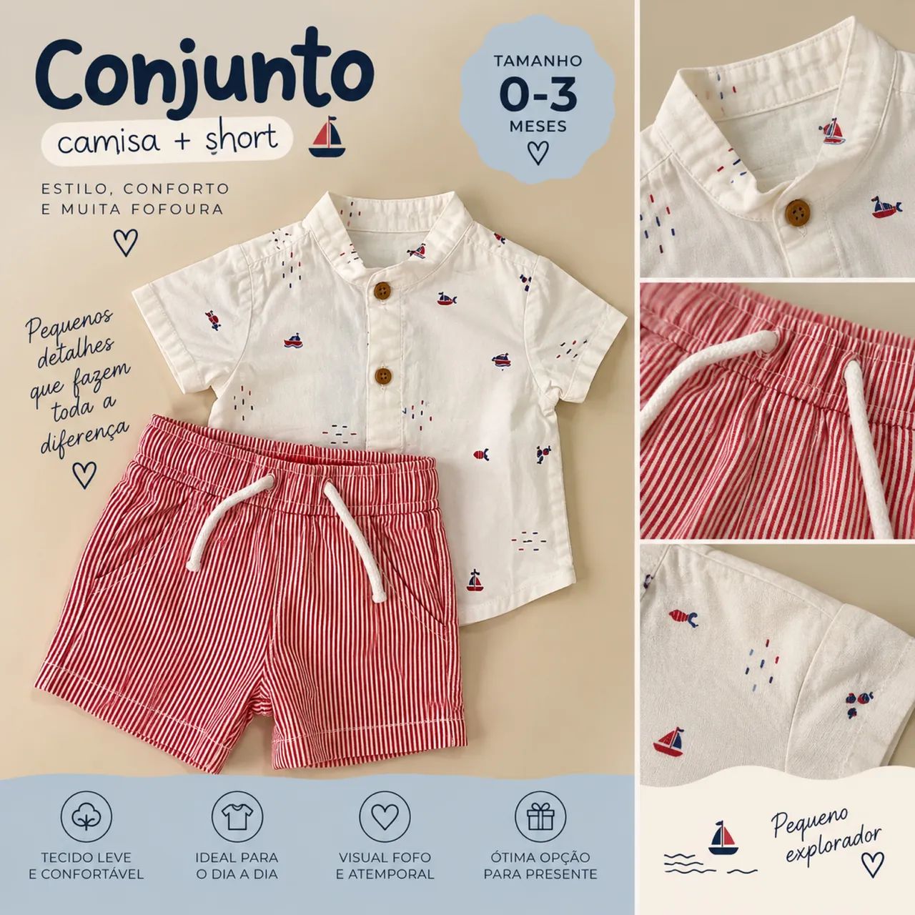 Conjunto bebê 0-3 meses 