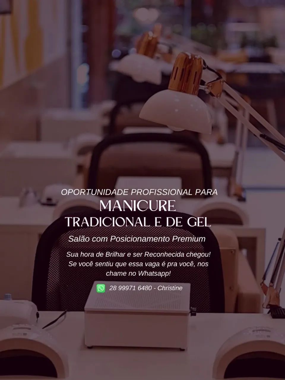 Vaga para manicure e nail designer 