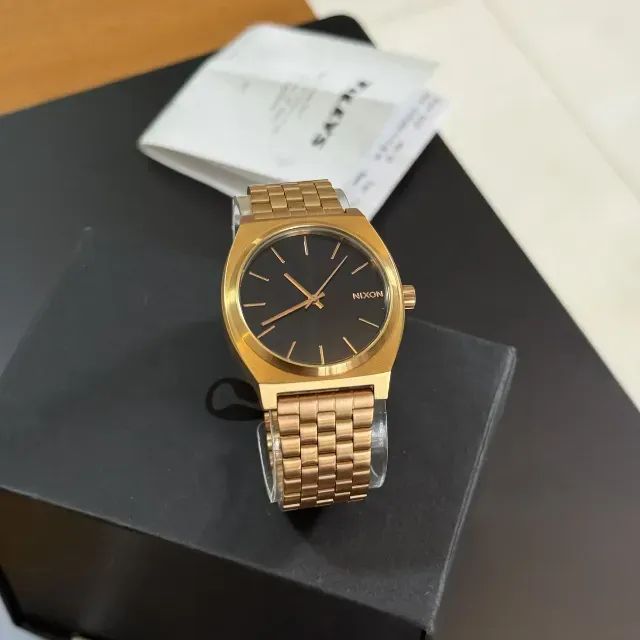 Relógio Nixon Time Teller gold black dial original perfeito