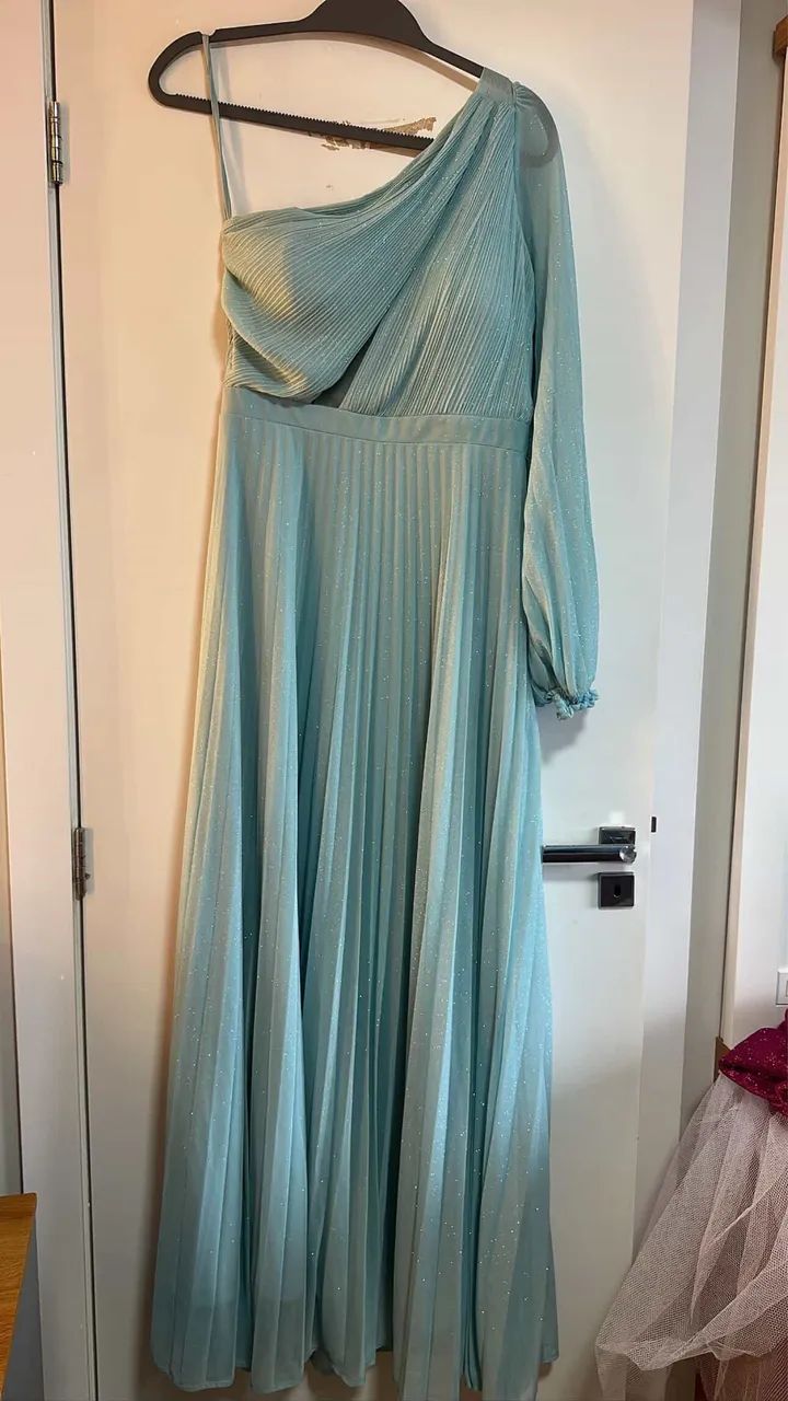 Vestido madrinha verde agua