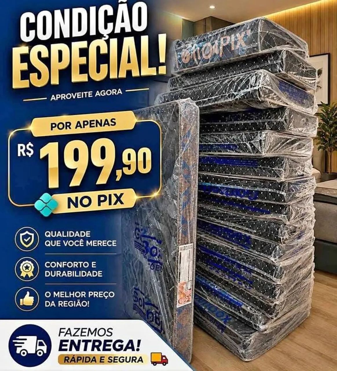 Colchão de espuma D20 solteiro pronta entrega 