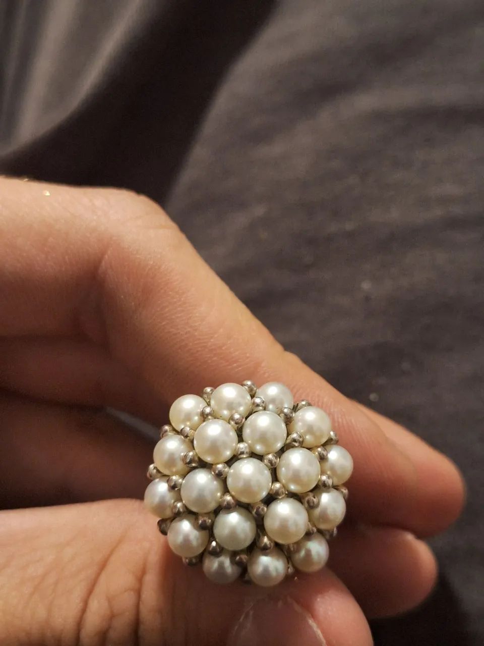 Anél de Pérolas e Prata 925 - Foto 3