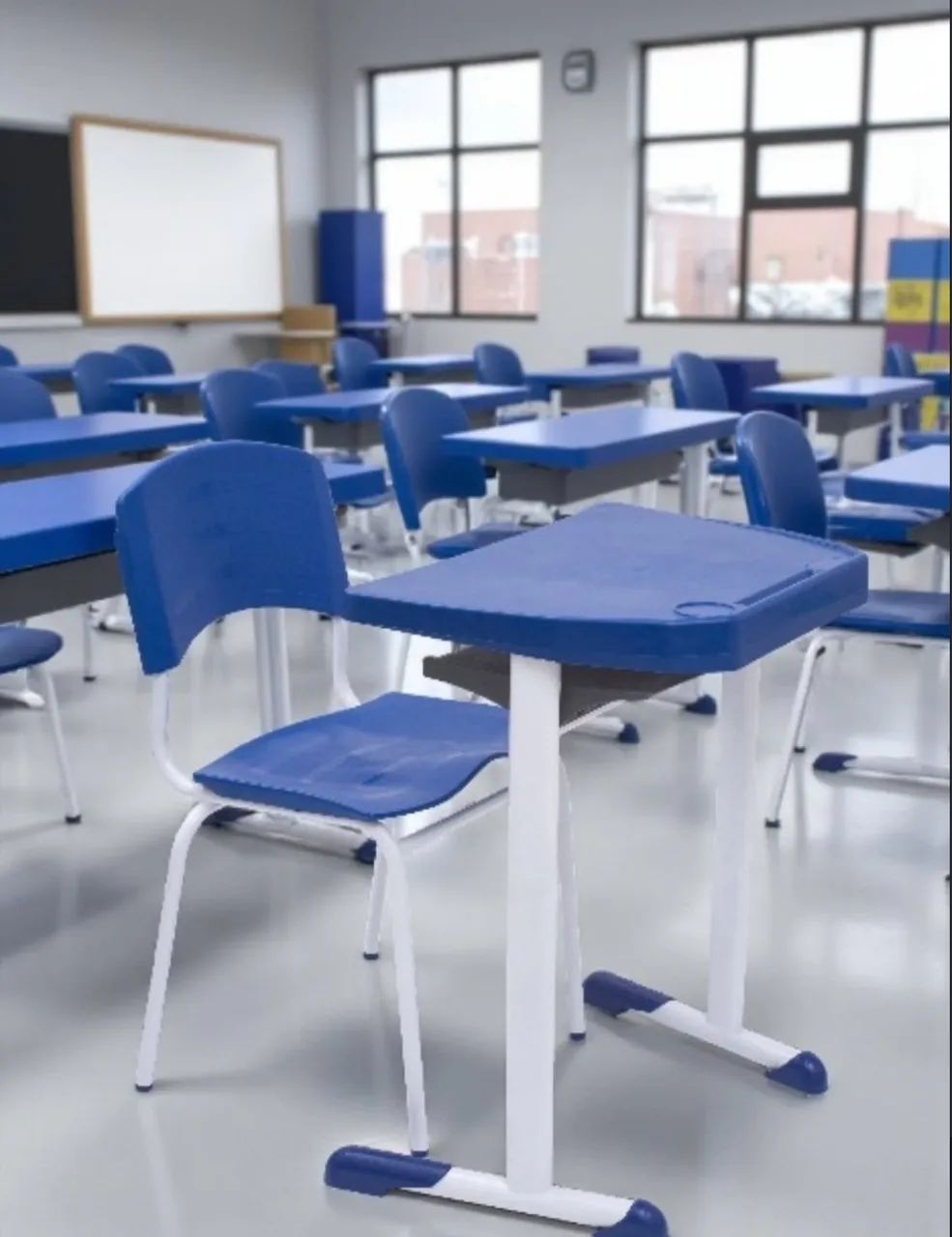 Conjunto Escolar Retangular Juvenil Tampo de Plastico - Foto 2