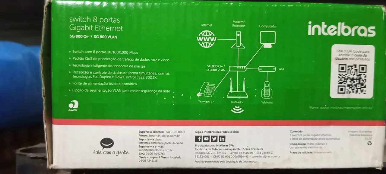 Switch Intelbras SG800 Q+ 8 portas gigabit - Foto 4
