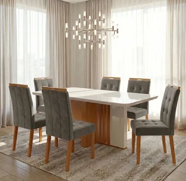 Conjunto de Jantar Cortina 6 Lugares