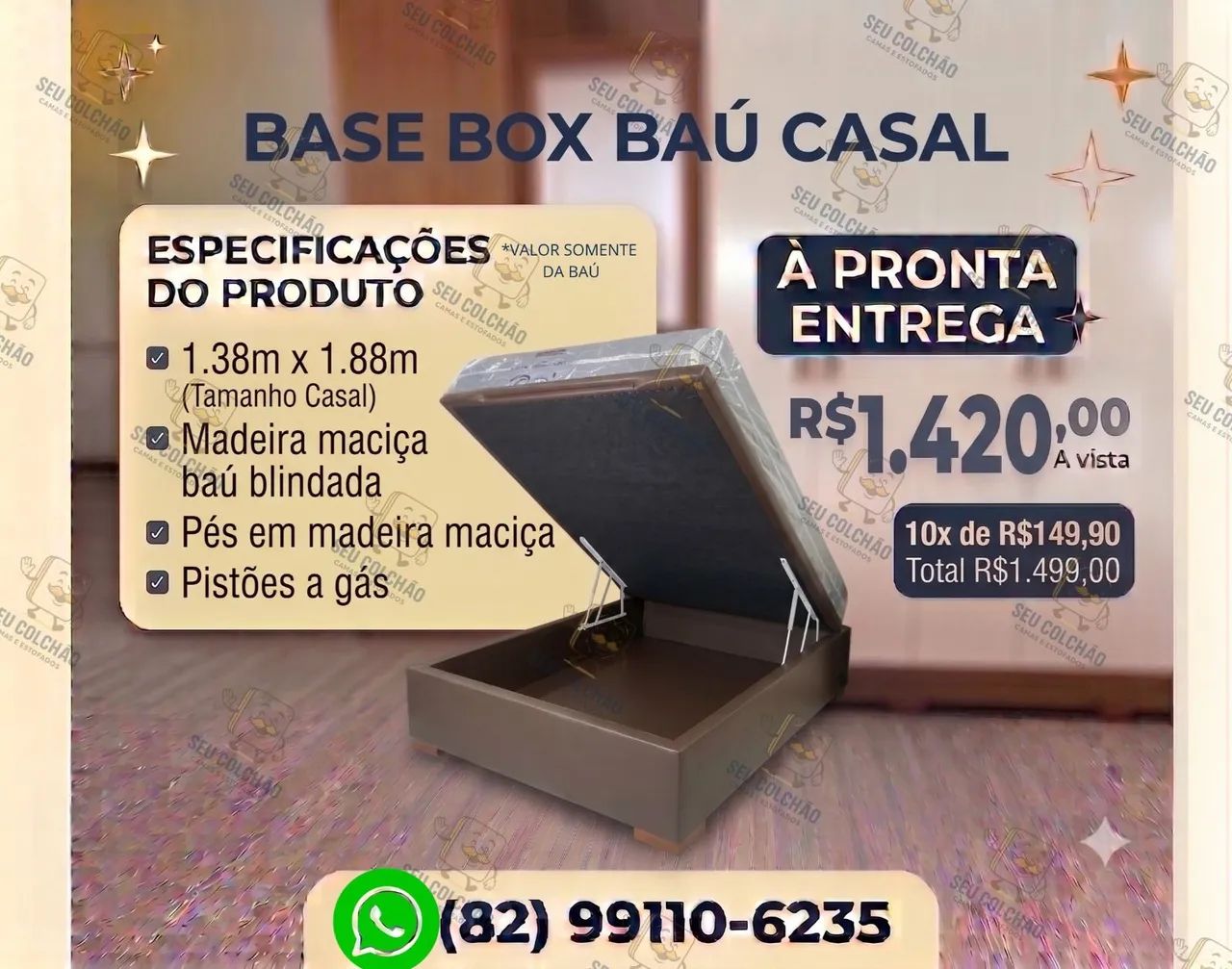 Base Box Baú Blindada Casal Corino à pronta entrega