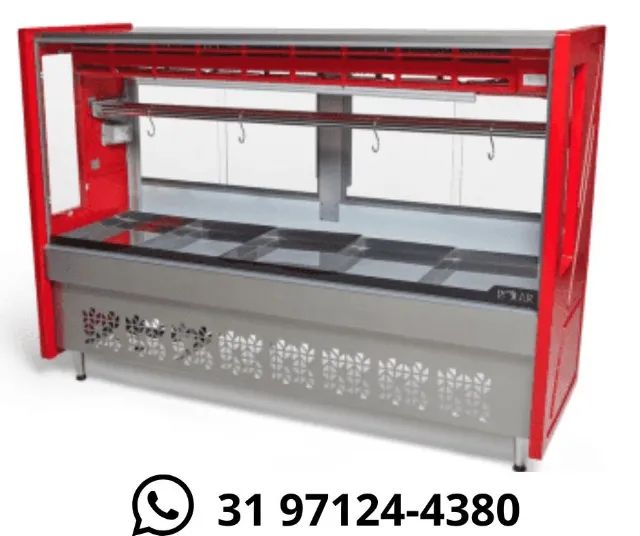 Balcao de Açougue 1,75m Polar Vermelho