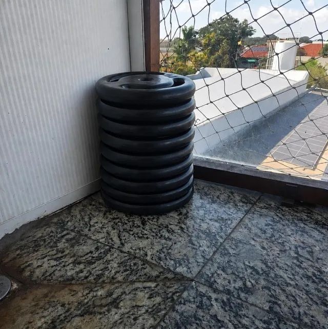 Anilhas emborrachadas de musculação