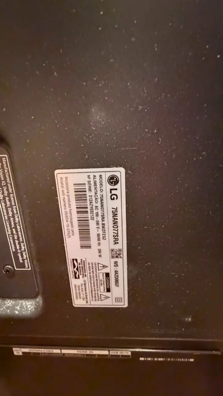 LG NanoCell 75NANO77SRA 75 polegadas - display/tela trincado - Foto 2