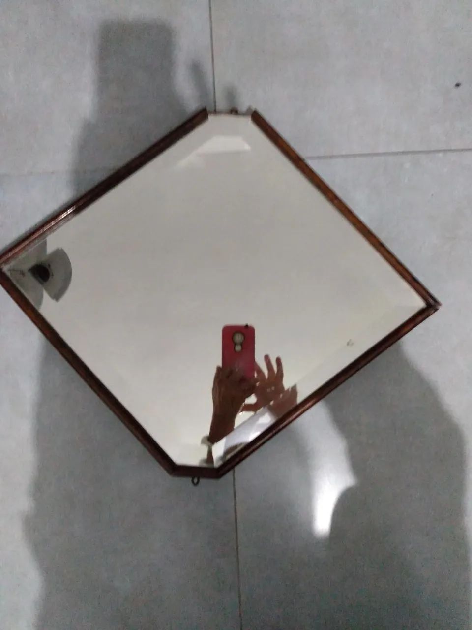 Espelho Antigo "Formato triangular '