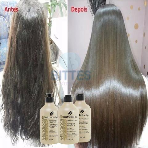 Mandioca e Baba de Quiabo Natubelly Cosméticos Reconstrução Hidratação Cauterização Capila - Foto 4
