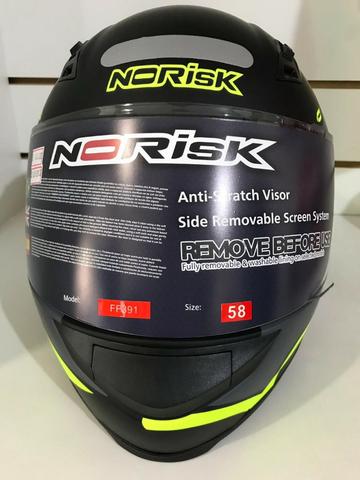 Capacete Norisk FF391 Squalo Preto Fluorescente - Foto 4