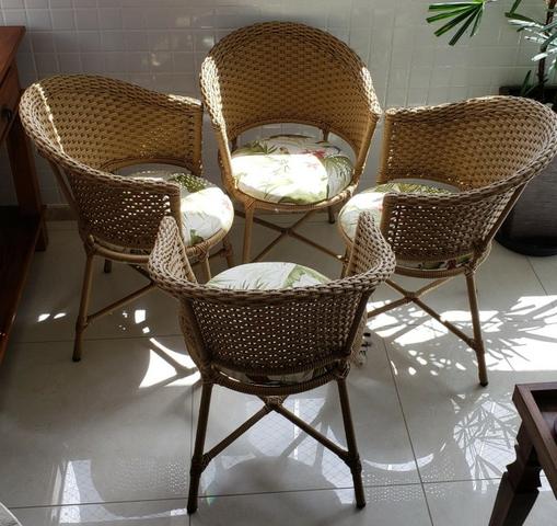 Conjunto cadeiras de varanda em vime