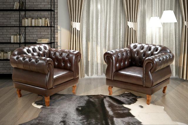 Conjunto Estofado Dom Pedro 2 poltronas 1 sofá de 2 lugares - Foto 2
