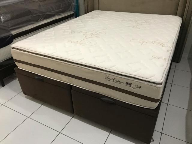 Cama Box Baú Queen c/ Colchão Gazin Love Cashemere em Molas Ensacadas - Foto 4