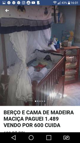 Urgente Berço que vira cama madeira maciça top baxei o preço - Foto 3