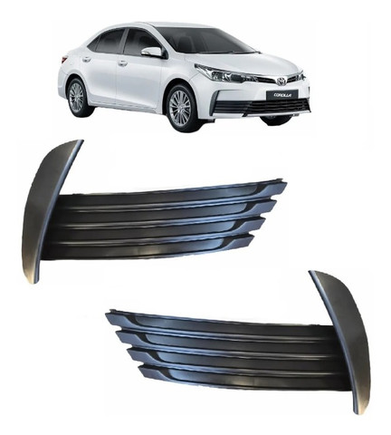 Par Grade Moldura Milha Preta Sem Furo Toyota Corolla 2018 2019
