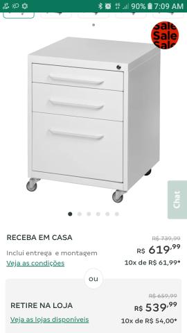 Gaveteiro Baixo 3 Gavetas com chave - Foto 5