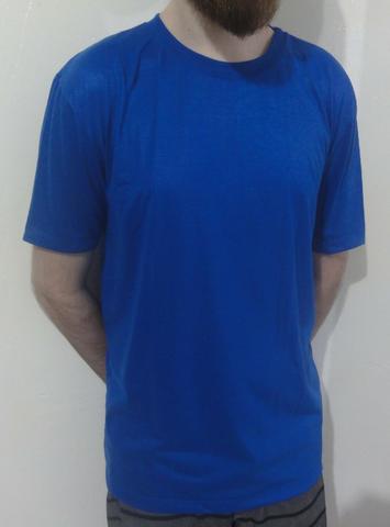 Camiseta Azul Lisa 100% Poliéster