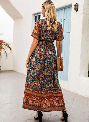 vestido boho midi