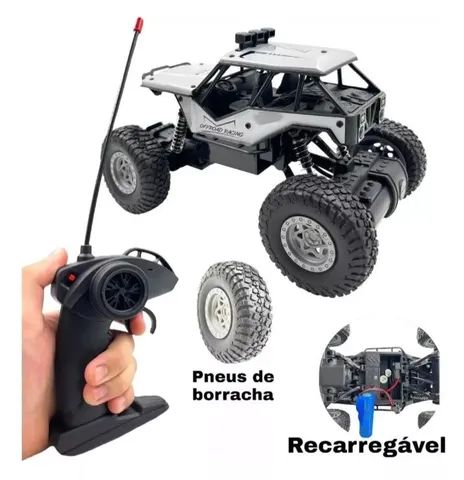 Carro De Controle Remoto Monster Truck Recarregável 4x4