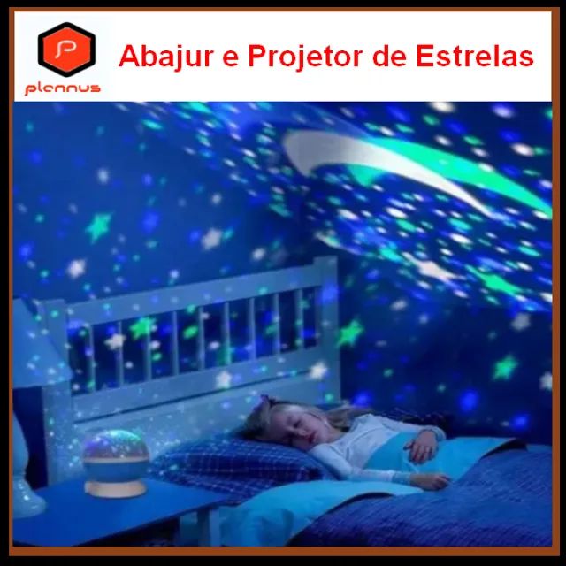 Abajur e Projetor p/ luz noturna mostra estrelas rotativas de LED com 8 luzes  z449  - Foto 6