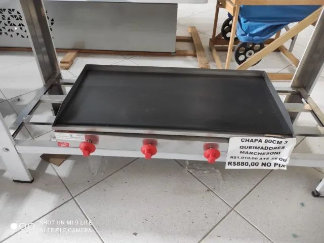 Chapa de 80cm - 3 queimadores - à gás - Marchesoni