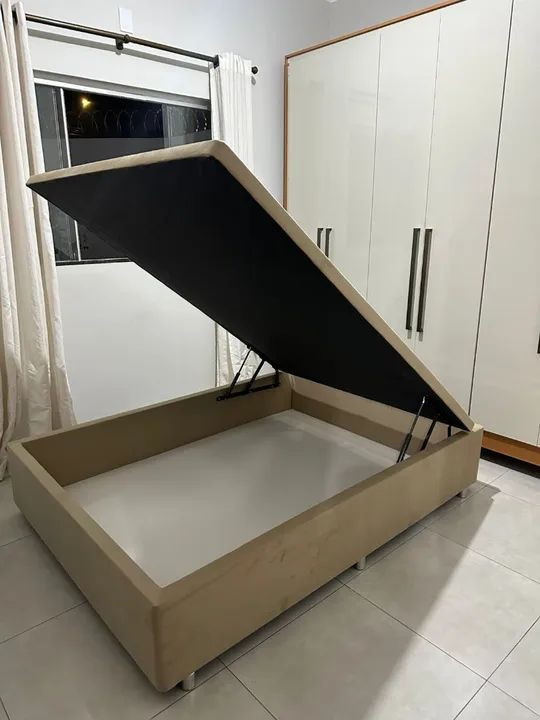 Cama Box de Casal com Baú novo garantia entrego monto promoção 
