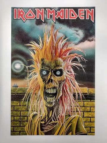 Painel decorativo da banda Iron Maiden do álbum Iron Maiden 