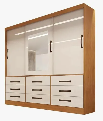 Guarda roupa athenas 3 portas 9 gavetas