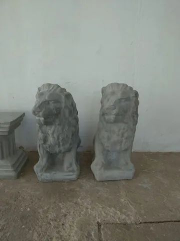 Par de Leão em cimento com colunas para decoração  - Foto 4