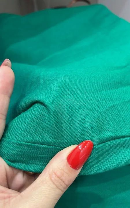 Saia midi verde em linho - Foto 3