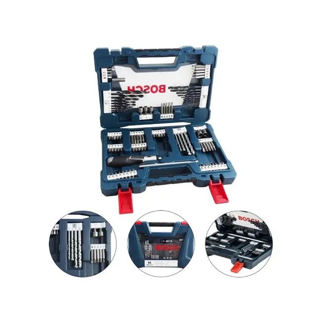 Kit Jogo de Bits e Brocas Profissional 91 Peças V-Line Bosch Com Maleta - Foto 4