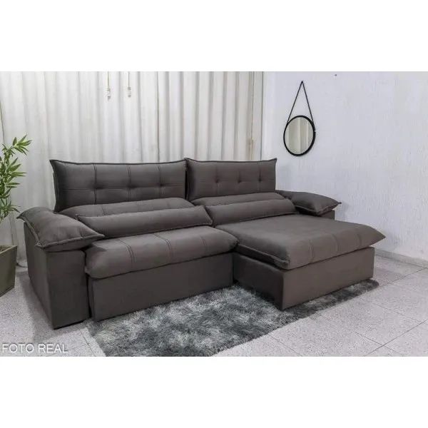 Sofá Retrátil Reclinável 2.90m Soft Molas Ensacadas rf75 - Foto 5