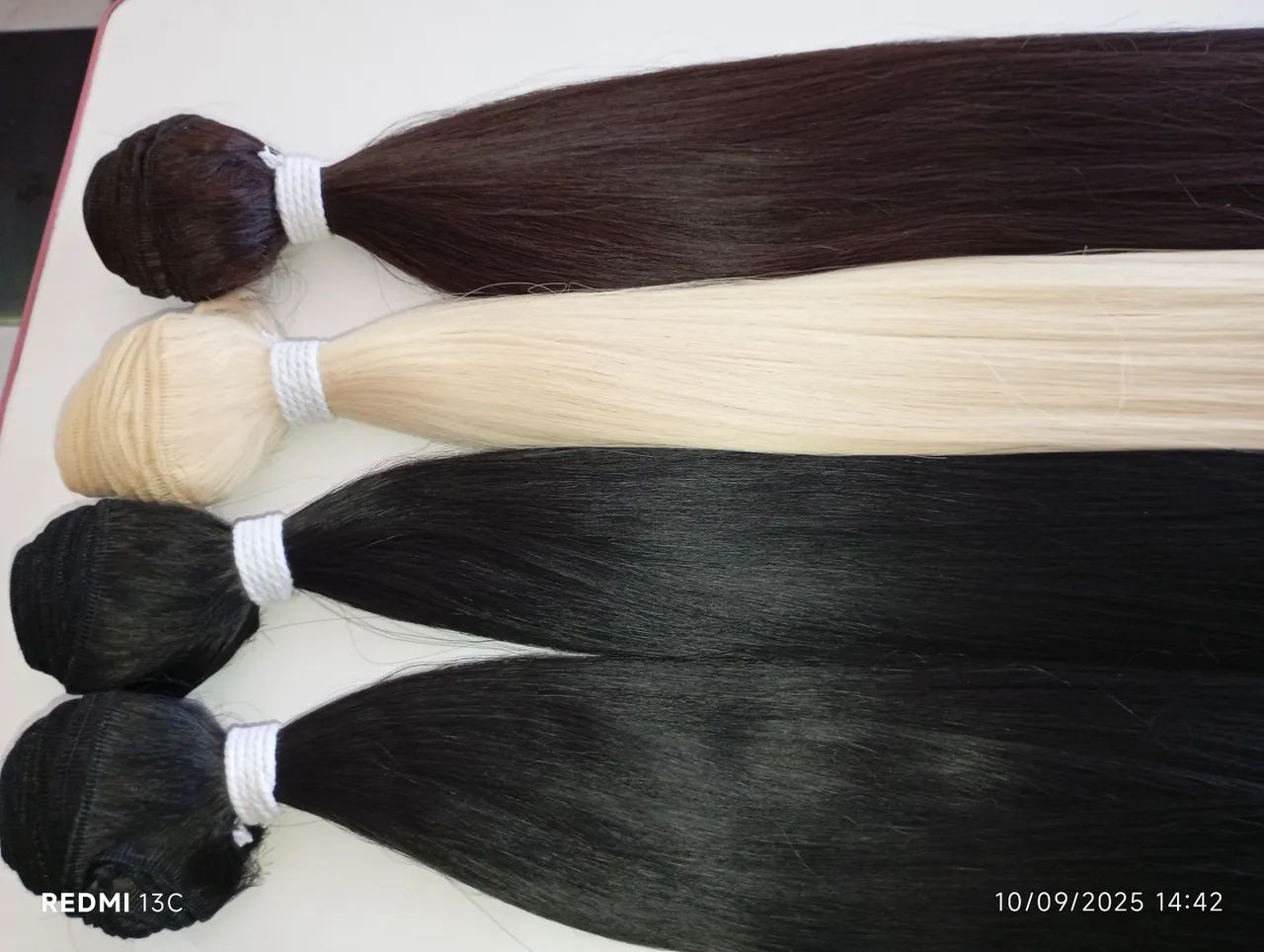 Fibra parece humano sem brilho de cabelo de boneca l preto 200gr 70cmlisona tela  - Foto 5